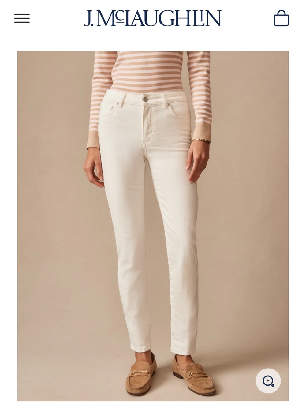 J. McLaughlin Women’s Cream Skinny Jeans
